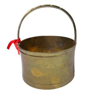 Vintage Brass Mini Bucket Pail Bail Handle Made In India 5in Decor